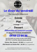 Carte et menu de L'Entre Bouches à Chamalieres — Les dîners : Pour le vendredi. Pensez à réserver SVP avant 18h. Merci