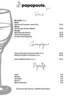 Menu Papapoule By Lo - Les vins, champagnes, ...