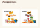 Menu Burger King - Les menus enfants