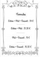 Carte et menu de Auberge Maitre Henri à Saint Remy de Blot — Formules
