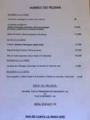 Carte et menu de Auberge des Pélerins à Besse et Saint Anastaise — Les menus