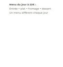 Menu La Gazelle - Le menu du jour