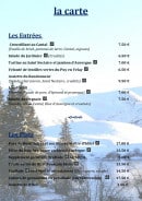 Menu Le Clos - Les entrées et plats