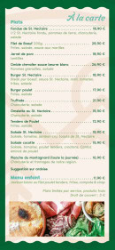 Menu Le Lac Pavin - Les plats et menu enfant