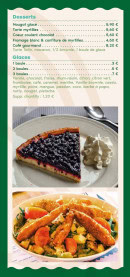 Menu Le Lac Pavin - Les desserts et glaces