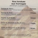 Carte et menu de Les fondues du Sancy à Besse et Saint Anastaise — Les fondues aux fromages