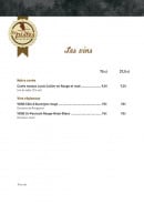 Menu Les Pistes Brasserie - La cuvée et les vins régionaux