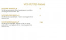 Menu Oncle Sam's - Les petites faims