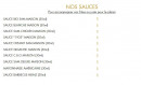 Menu Oncle Sam's - Les sauces