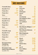 Carte et menu de Restaurant Le 12/13 à Cournon d'Auvergne — Les boissons