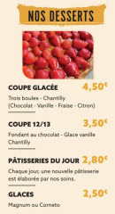 Carte et menu de Restaurant Le 12/13 à Cournon d'Auvergne — Les desserts
