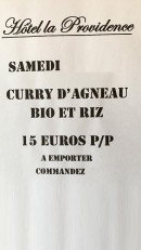 Menu Hotel de la Providence - Un exemple de plat du jour