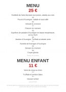 Menu Les Hirondelles - Les menus