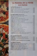 Carte et menu de Pizzeria de la Veyre à Veyre Monton — Pizzas