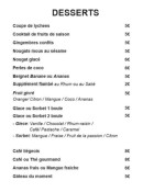 Menu Pau To Pho - Les desserts