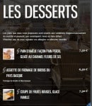 Menu Bodega Chez Gilles - les desserts
