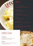 Menu Le Club - Pâtes et gratti club