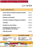 Menu La Maison Des Lacs - Les desserts, les apéritifs et les boissons chaudes