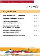 Menu La Maison Des Lacs - Les poissons