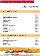 Menu La Maison Des Lacs - Les boissons