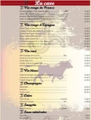 Menu Cidrerie Hernani - Les vins