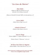 Menu Restaurant La Goulue - La cave du patron