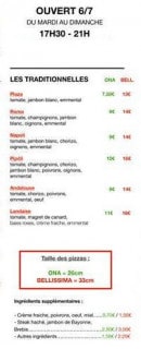 Carte et menu de Ona Garazi à Saint Jean Pied de Port — Les traditionnelles