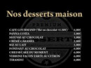 Menu La Factory - Les desserts