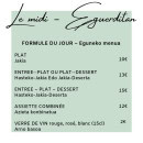 Menu Gozategia - La formule du jour