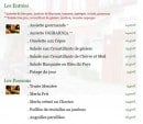 Menu Ogibarnia - Entrées et poissons