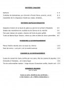 Menu Etchebarne - Entrées, poissons, accompagnements,...