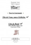 Carte et menu de Auberge Chez Tante Ursule à Cambo les Bains — Pour les gourmands