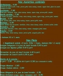 Menu Burger's & Soul Food - les assiettes et plats