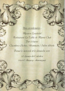 Menu La table de Mamie chat - Les informations