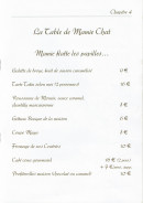 Menu La table de Mamie chat - Les papilles