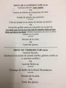 Menu Auberge Bellevue - Les menus (suite)