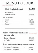 Menu L' Estive - Menu du jour