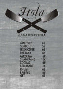 Carte et menu de Itola sagardotegia à Saint Jean de Luz — Les boissons