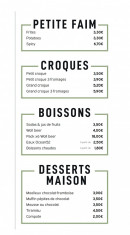Menu Jack's Burgers - Les petites faims, croques et boissons,...