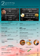Menu Kia Ora - La carte et boissons