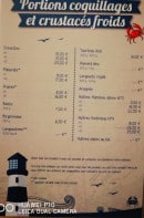 Carte et menu de La Boëte à Saint Jean de Luz — Portions coquillages et crustacés froids