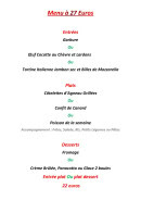 Menu Au Family's - Le menu à 27€