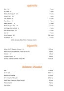 Menu Au Family's - Les apéritifs, digestifs et boissons chaudes