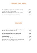 Menu Au Family's - Les cocktails