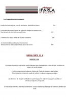 Menu Auberge Iparlan - Les suggestions du moment