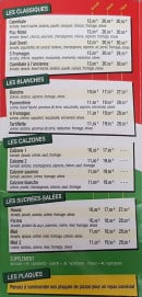Carte et menu de Pizzeria al forno à Coarraze — Les pizzas suite