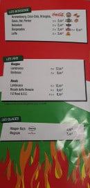 Carte et menu de Pizzeria al forno à Coarraze — Les boissons, vins et glaces