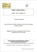 Menu Au Fond Du Gosier - Le menu des Gaves 