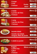 Menu Cfc 65 - Les menus burgers, menus salades et menus wraps,...