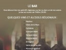 Menu Hôtel de la Vallée - Les vins et alcools